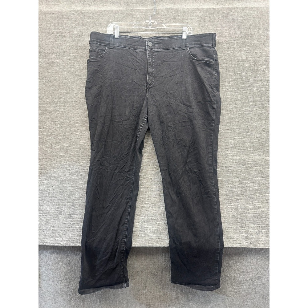 Lee Plus Flex Motion Jeans Womens 22W Black Denim Mid Rise Regular Fit Straight
